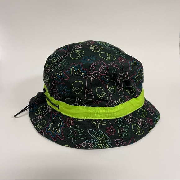 A-Lab Bucket Hat One Size Fits Most Unisex Laser Show Black Neon Green Alien - Picture 4 of 10